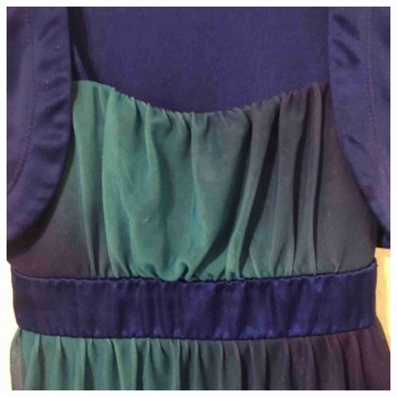 Blue Ombre Dress w/attached Bolero Size 7 - Picture 2 of 3